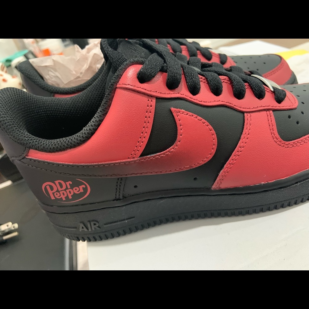 Nike Air Force 1 tennis shoes, brand new, never been worn black with maroon